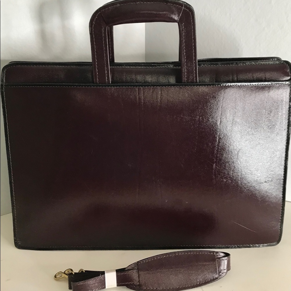 NWOT Business Brief Lawyer Bag Leather Burgundy